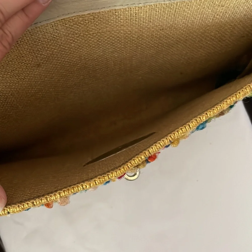 Jerry Terrence vintage carpet bag the original gold hardware brown strap multi - Picture 6 of 15